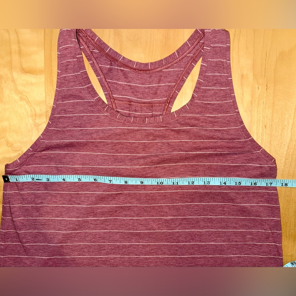 Lululemon Love Tank *Pleated in Short Serve Stripe Heathered So Merlot White - Picture 11 of 14